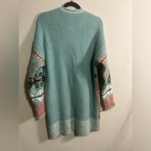 RARE~Sundance FairIsle Cardigan BLUE,PINK,PASTEL YELLOWSTONE STYLE - Picture 7 of 9